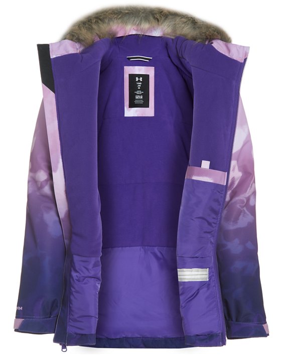 Girls' Pre-School UA Laila Printed Jacket, Purple, pdpMainDesktop image number 1